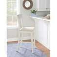 thumbnail image 2 of Linon Pacey 30" Upholstered Seat Rattan Back Bar Stool in Creamy White Wood, 2 of 12