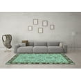 thumbnail image 3 of Ahgly Company Indoor Square Oriental Light Blue Traditional Area Rugs, 6' Square, 3 of 4