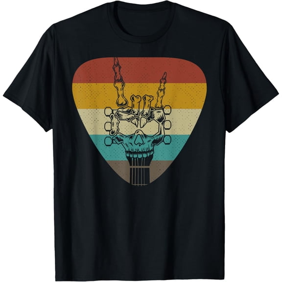 Vintage Rock & Roll Skeleton Funny Guitar Music Lover Retro T-Shirt