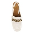 thumbnail image 4 of YDN Women Square Toe Chains Slingback Pumps Buckled Backstrap High Block Heels Outdoor Date Work Loafer Shoes Size 10.5 White, 4 of 4