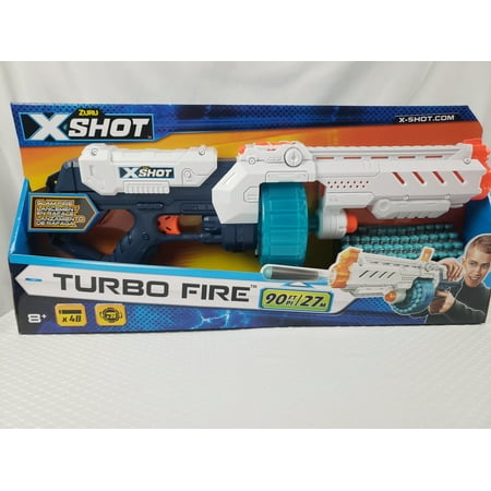 X-Shot Turbo Fire 48 darts Slam Fire shoots 90 ft Blaster Hub Test Winner - ZURU