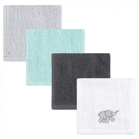 Luvable Friends Baby Unisex Super Soft Cotton Washcloths Gray Elephant One Size
