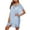 Blue, variant on LLYwey Wedding Guest Dresses for Women Ladies Loose Solid Color Hand Hook Stitching V-Neck Blouse Beach Dress New Casual Dresses Black One Size