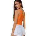 thumbnail image 2 of Women's Sexy One Shoulder Sleeveless Ribbed Crop Top, Orange(S), 2 of 6