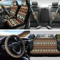 thumbnail image 2 of Jeiento Aztec Western Horse Car Seat Covers Set of 13 Car Seat Belt Pad Cover Steering Wheel Cover Car Trash Can Rear View Mirror Cover Car Cup Coasters Keychains Chapstick Holder Universal Fit, 2 of 5