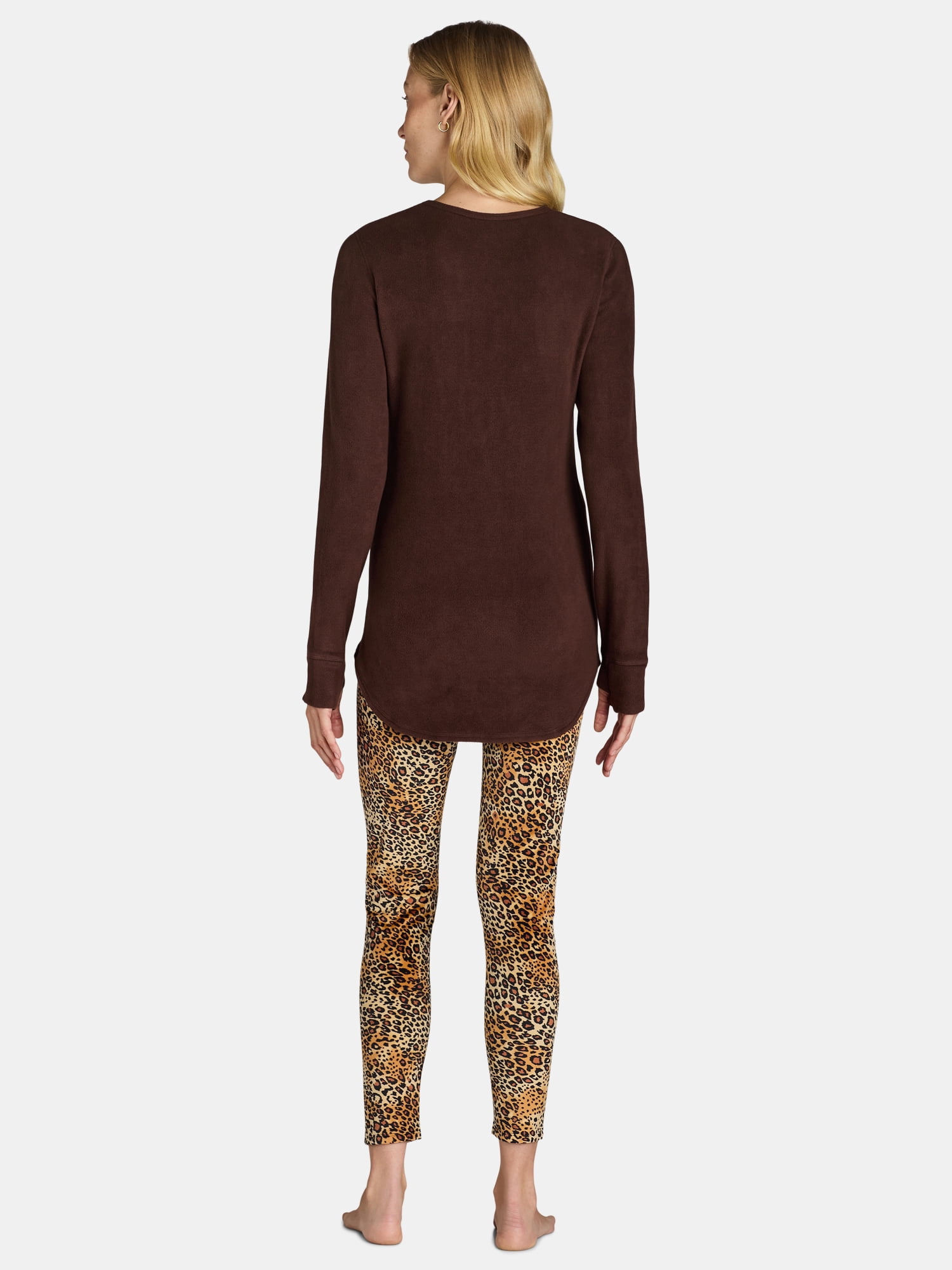 ClimateRight by Cuddl Duds Women's Warm Stretch Fleece Long Sleeve Crew Neck Thermal Base Layer Top, Sizes XS to 4X