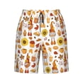 thumbnail image 6 of KLL Gnomes Autumn Harvest Men's Casual Summer Beach Shorts Hawaiian Shorts with Pockets-Small, 6 of 6