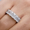 thumbnail image 6 of Eternity Wedding Band Ring For Women, 14.45 CT 6X4MM Radiant Cut Lab Created Moissanite Diamond 6.5MM Width Full Eternity Stackable Promise Ring In 18K White Gold Over Sterling Silver-6.5, 6 of 6