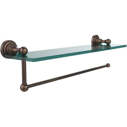 Dottingham Collection Paper Towel Holder with 22in Glass Shelf in