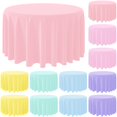 thumbnail image 1 of Manteles redondos de plástico MASHAN, color pastel, 84 pulgadas, 12 unidades, 1 of 7