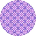 thumbnail image 1 of Ahgly Tapis Rond Lavable en Machine Intérieur Transitionnel Fleur Rose, 3 Pieds Rond, 1 of 7