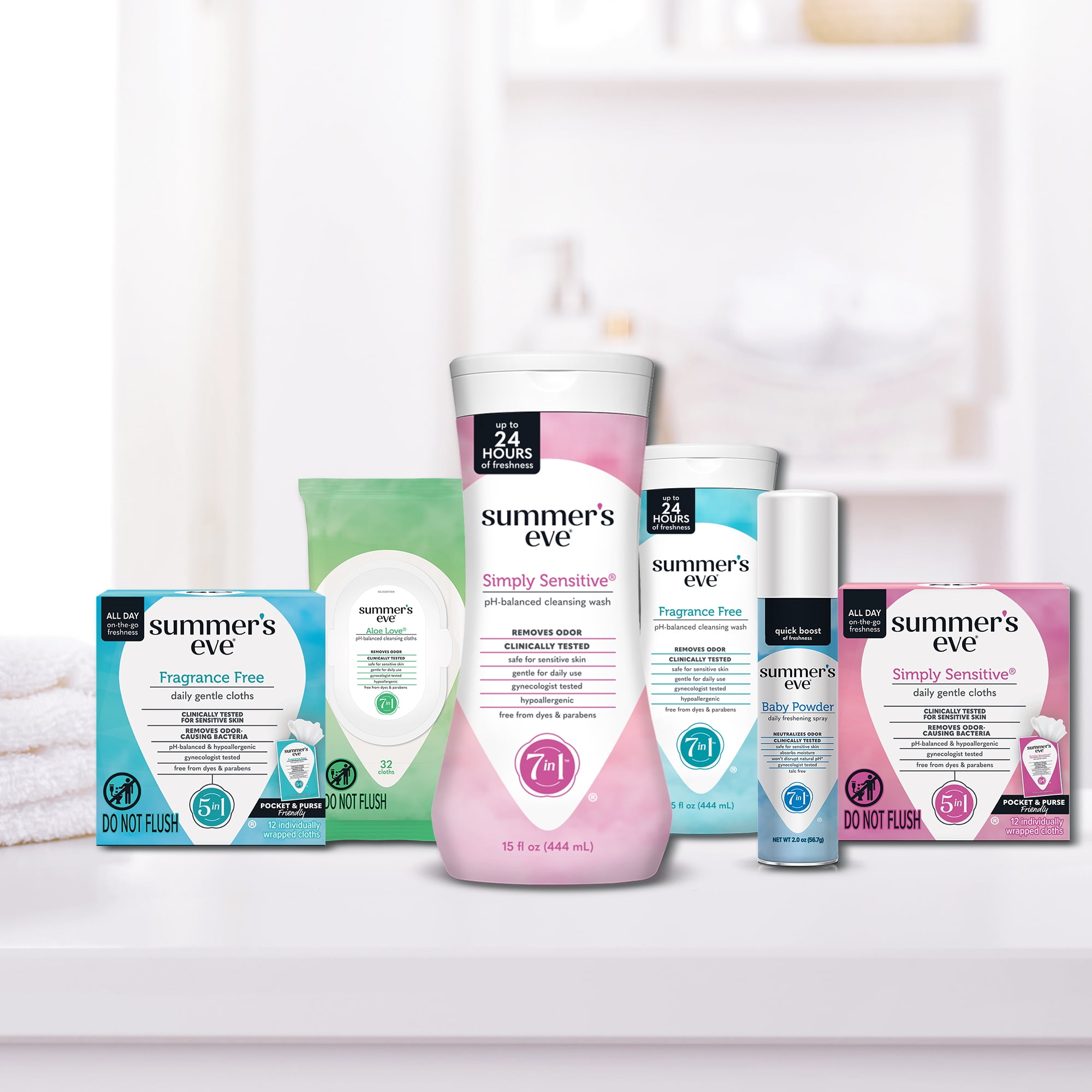 (2 pack) Summer’s Eve Fragrance Free Gentle Daily Feminine Wipes, 32 Ct