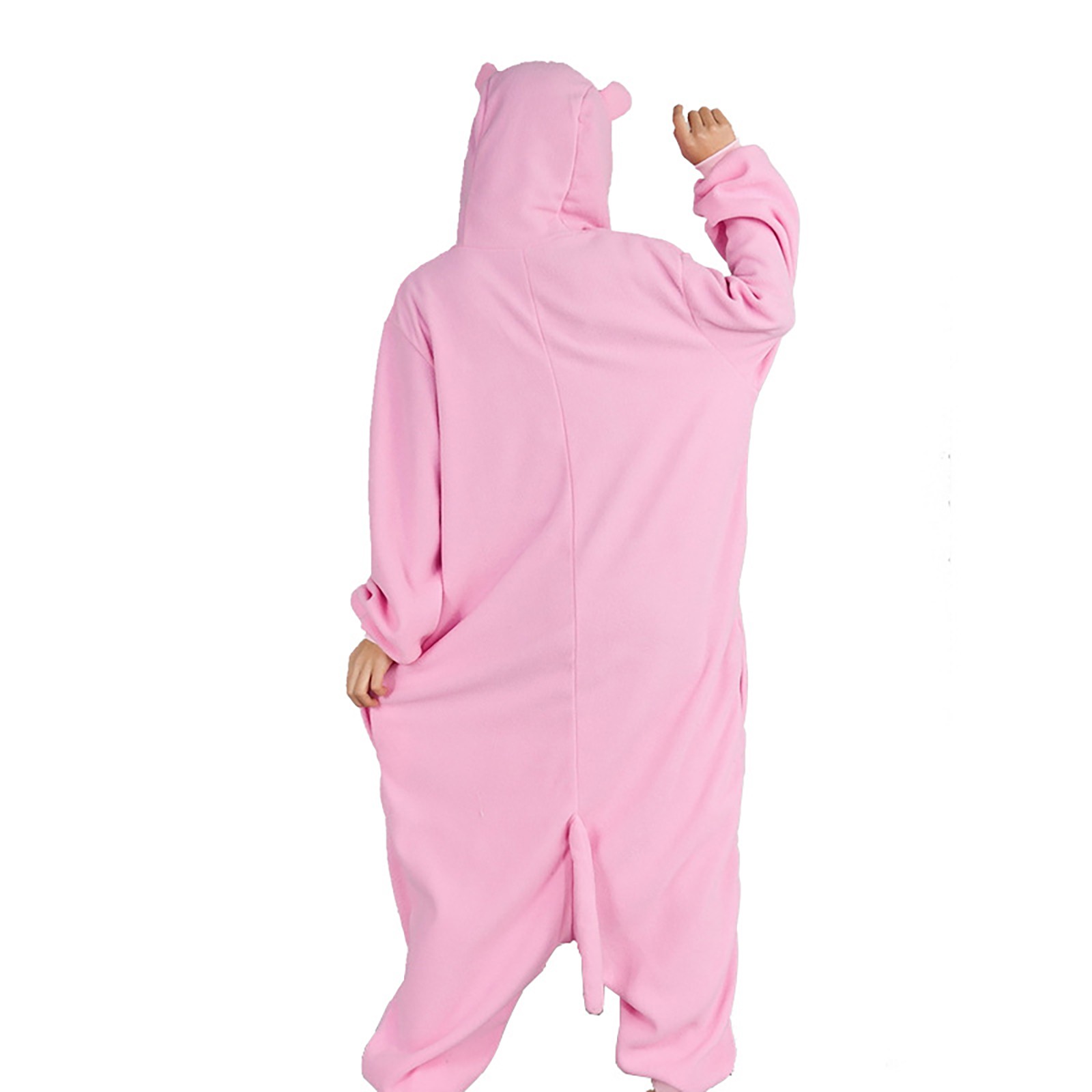 ZJXFGS Hoodie Onesie for Women, Animal Onesie, Cosplay Costume for Men Women, Unisex One-Piece Pajamas, Soft Cozy Onesie Costume Pink L