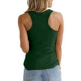thumbnail image 5 of Essentials Womens Camisole Tank Tops Solid Half Button U Neckline Ribbed Knitted Cute Cami Undershirt, 5 of 7