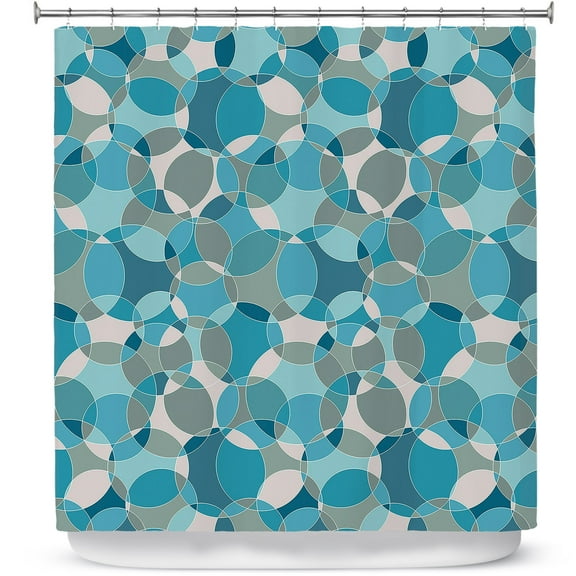 Shower Curtains 70" x 73" from DiaNoche Designs by Julia Grifol - Bubbles Blue