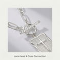 thumbnail image 4 of Necklace For Women Cross Pendant Paperclip Chain Necklace For Women Fashion Religious Jewelry Gift Chain Necklaces for Men Women Classic Cool Chain Necklace Jewelry Gift, 4 of 7