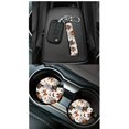 thumbnail image 3 of Qpednta 15Pcs Pumpkin Ghost Auto Interior Seat Covers Full Set, Steering Wheel Cover, Seatbelt Pads, Garbage Bin, Cup Coasters, Storage Pouch, Easy to Install, Universal Fits Suvs Trucks, 3 of 7