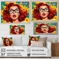 thumbnail image 4 of Designart "Retro Portrait Pop Art painting" People Floater Framed Canvas Art Print, 4 of 7