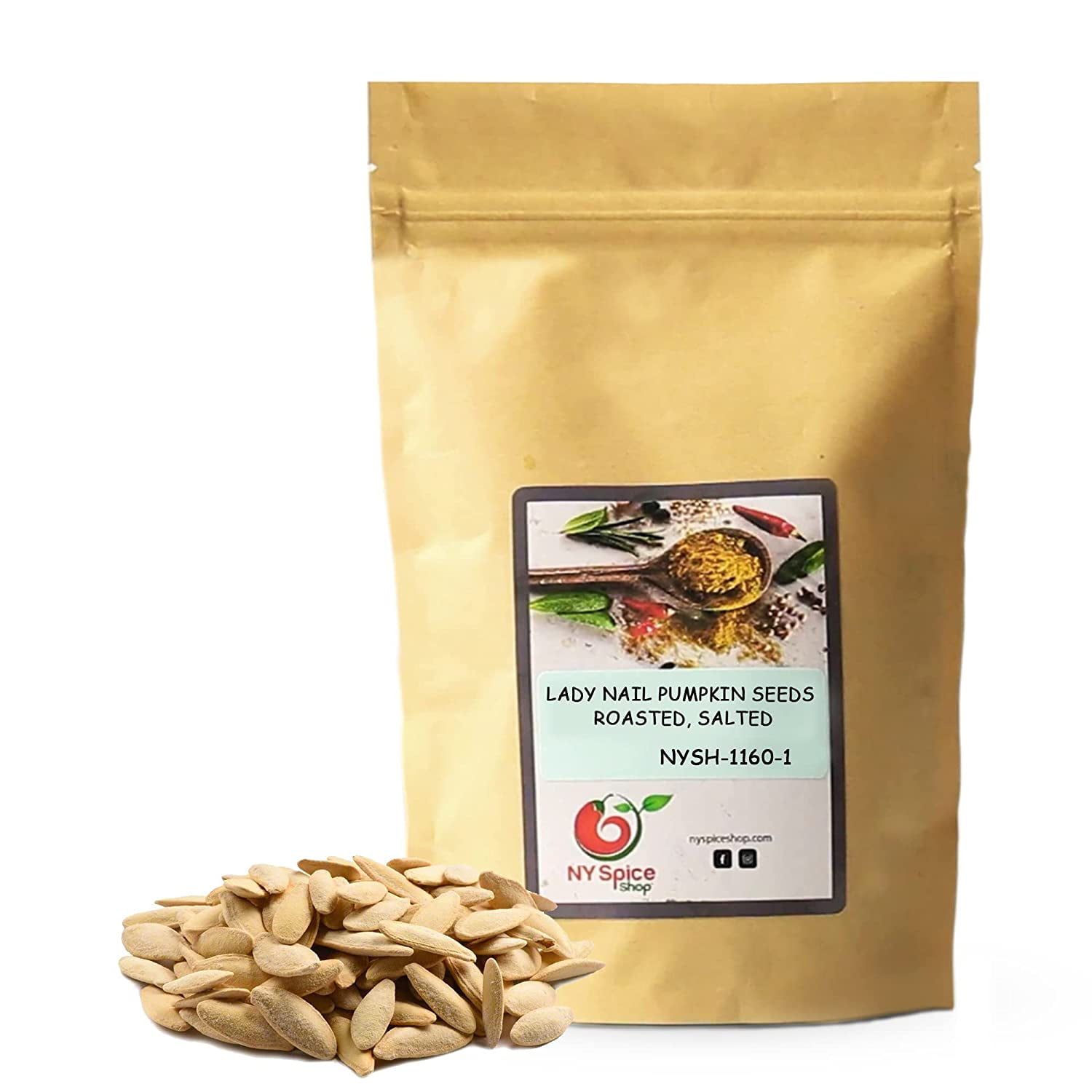 NY SPICE SHOP Lady Nail Pumpkin Seeds 1 Pound Whole Roasted