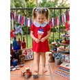 thumbnail image 3 of BemeyourBBs Toddler Baby Girl 4th of July Dress Fourth of July Outfit Baby Girls Patriot Independent Day Summer Dress Ice Cream Bow Embroidered Plaid Doll Collar Short Sleeve A-line Dresses, 3 of 9