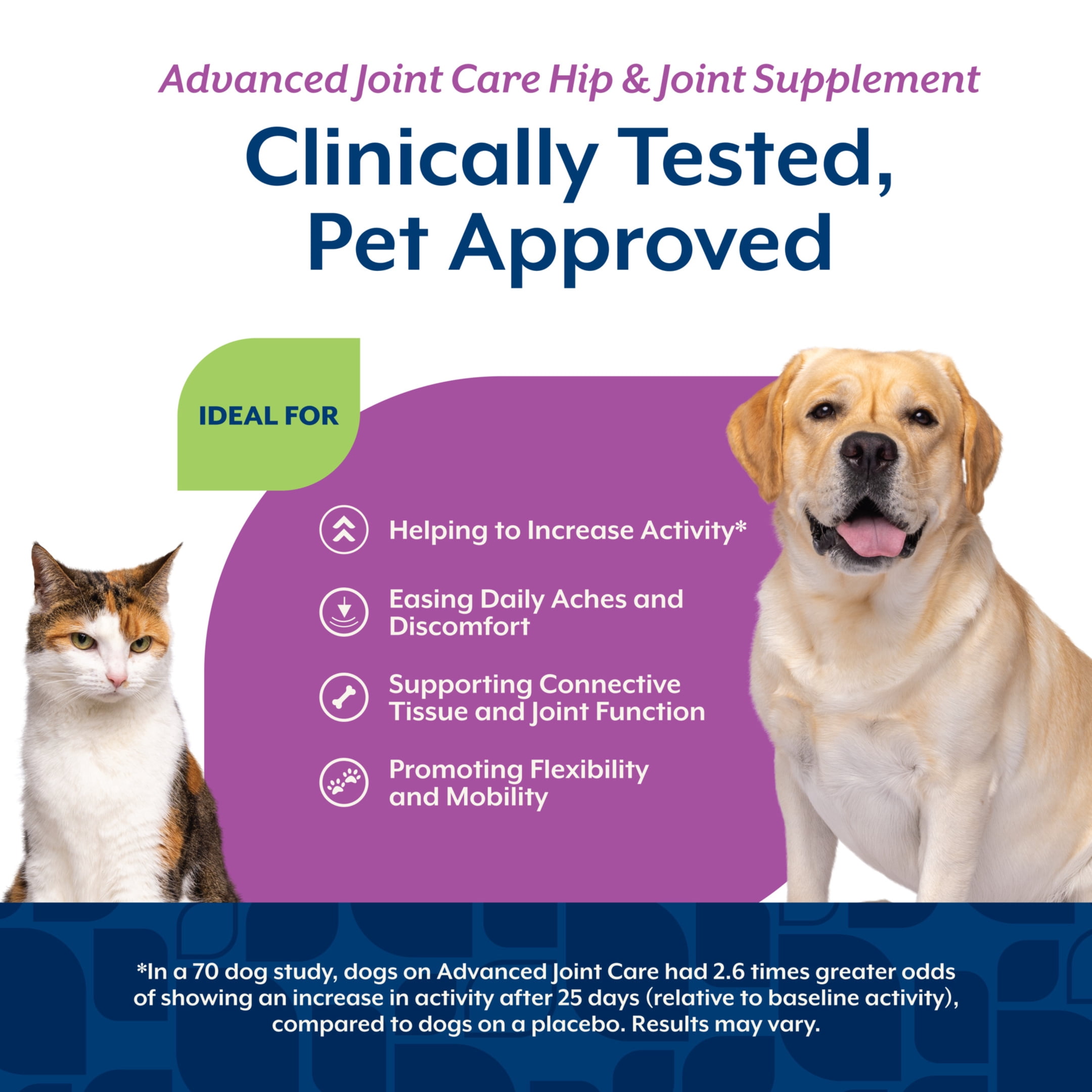 NaturVet Advanced Joint Care Hip & Joint Supplement for Dogs and Cats, Bacon and Chicken Flavor, 180 Count