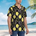 thumbnail image 5 of Fotbe Lavender Flowers Hawaiian Shirt for Men Unisex Summer Beach Casual Short Sleeve Cotton Linen Button Down Shirts-Small, 5 of 9