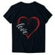thumbnail image 3 of Camiseta de Manga Corta de Cuello Redondo Impresa para las Mujeres Día de San Valentín, Mezcla Ligera de Poliéster para Primavera Verano Otoño, 3 of 7
