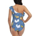 thumbnail image 5 of Honeii Chicken Family for women's one-piece swimsuit featuring a chic one-shoulder design experience elegance and style in the water-XX-Large, 5 of 6