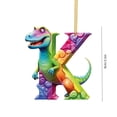 thumbnail image 2 of K Christmas Dinosaur Ornament Pendant With 26 English Letters Alphabet Dinosaur Shape Decoration For Tree Hanging Holiday Festive Party Gift Letter K, 2 of 2