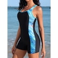 thumbnail image 4 of Charmo Bathing Suits for Women One-Piece Athletic Swimsuits Racerback Boyleg Sports Swimwear, 4 of 7