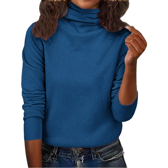 Chandail à Col Roulé pour Femme Automne/hiver, Chandail à Col Montant pour Femme, Chandail à Col Empilé Ajusté, Chandail de Base, Chandail à Col Roulé pour Femme TG