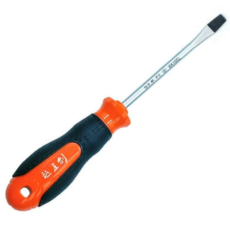 

Long Screwdriver Magnetic Tip Durable Chrome Vanadium Alloy Steel Shaft with Rubber Handle Repairing Supplies A Word I