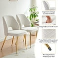 thumbnail image 5 of CoSoTower Off White Faux Fur Dinning Chairs with Metal Legs and Hollow Back Upholstered Dining Chairs Set of 4, 5 of 5