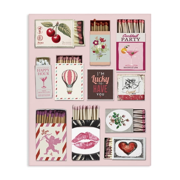 Stupell Industries Art Deco Vintage Romantic Matchbox Collection Canvas Art, 16 x 20, by CAD Designs