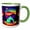 Green/White, variant on 3drose, Green Tent in the Mountains at Night. Happy Camper Inspirational Gift, 11oz Mug
