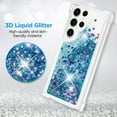 thumbnail image 2 of for Samsung Galaxy S22 Ultra 5G Case, Shockproof Clear TPU Liquid Glitter Case, Bling Blue Glitters Case for S22 Ultra 5G for Women, 2 of 7