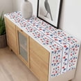 thumbnail image 4 of Independence Day Table Runner - 70 Inch Long, Kitchen Dining Table Runner Dresser Scarves, 4th of July Red Blue Strip Love Leaves Farmhouse Decor for Coffee Tables Wedding Party Banquet, 4 of 8