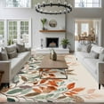 thumbnail image 3 of Large Area Rugs for Living Room Bedroom, Vintage Leaves 8'x10' Rug Washable Carpet Runner Indoor Outdoor, Summer Botanical Pastoral Watercolor Rustic Non Slip Floor Mats Rug for Kitchen, Patio, 3 of 8