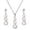K, variant on QIQUWOHUL Pearl Jewelry Set Freshwater Cultured Pearls Pendant Necklace Teardrop Pearl Dangling Earrings Cubic Zirconia Pearl Wedding Jewelry Set For Bridal Women Bridesmaids & Br