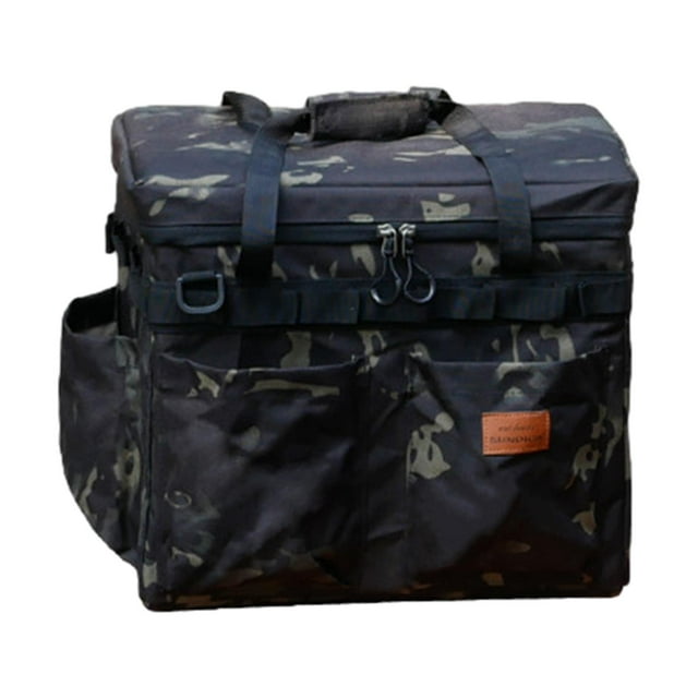 Bolsa de almacenaje para acampada, bolso con asas y bolsillos, linterna para acampar, bolsa de almacenamiento para tanque de Gas para cocinar pícnic Camuflaje negro shamjiam Cubierta protectora del tanque de gasolina