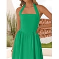 thumbnail image 4 of Vestido ZESICA Summer Halter Midi Green sin mangas para mujer, 4 of 7