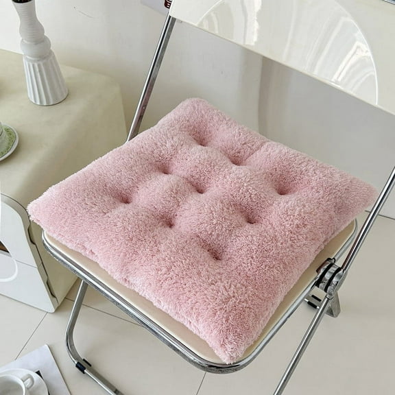 YiBai Solid Color Frosted Chair Cushion Dining Chair Cushion Office Student And Winter Seat Cushion Non Fading,Pink-2,for Father Dad -#268