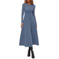 thumbnail image 2 of Vestido PRETTYGARDEN 2025 de manga larga midi línea A azul polvo talla S, 2 of 8