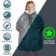 thumbnail image 4 of PAVILIA Wearable Blanket Sweatshirt for Kids Boy Girl, Warm Cozy Giant Hoodie with Two Pockets and Long Sleeves, Fleece Sherpa Oversized Hooded Blanket Pullover Gift for Teens Youths, Glow Star Gray, 4 of 7