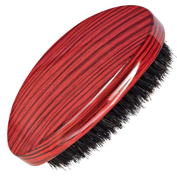Wave Brush Cepillo para el cabello con cerdas de jabalí mediano, diseñado para cabello fino y normal, cepillo curvo para barba y ondas militares para hombres, ideal para 360 ondas