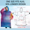 thumbnail image 4 of Oversized Wearable Blanket Hoodie,Colorful Watercolor Stripe Pattern Sherpa Blanket Hoodie with Super Pockets,Super Warm Fuzzy Pullover for Women & Men, 4 of 6