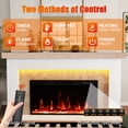 thumbnail image 5 of ‌Kincubow 62 inch White Grey Electric Fireplace Mantel Set with 36 inch Insert Heater, 3D Log Flame Effect, Remote and Timer Control, 5 of 10