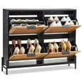 thumbnail image 1 of VEVOR Rattan Shoe Storage Cabinet Shoe Storage Organizer with 4 Flip Drawers, 1 of 9