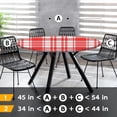 thumbnail image 6 of Plaid Red Vintage Round Fitted Tablecloth with Elastic Edge, Geometric Rustic Gingham Waterproof Table Cover, Indoor Outdoor Table Cloth for Kitchen Dinner, Outdoor, Picnic, 45''''-52'''', 6 of 6