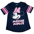 thumbnail image 2 of Mickey Mouse  Disney Minnie Mouse Pink Polka Dot Womens Striped Football T-Shirt, Large, 2 of 2